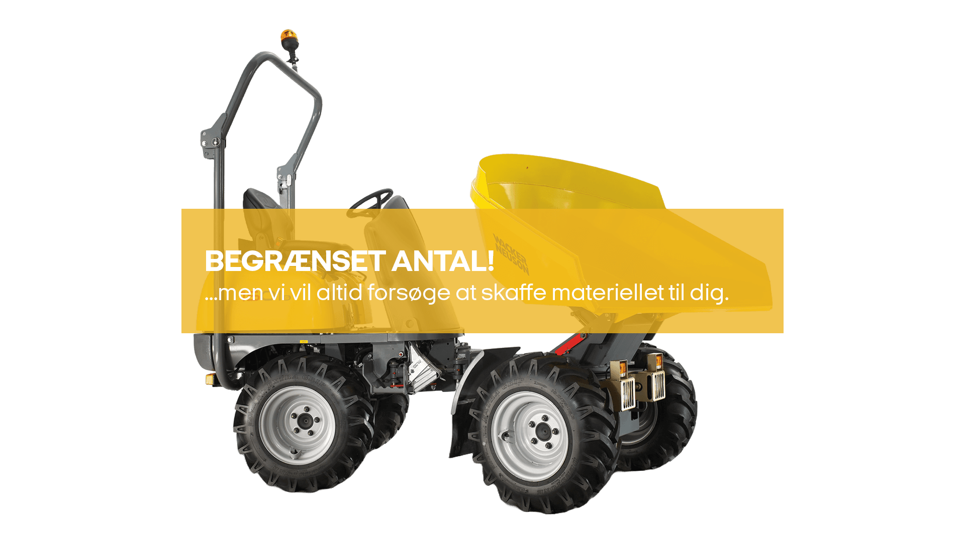 Dumper 1.5T / 0.8m³, med højtip, Diesel (begrænset antal - kun i udvalgte afd.)*