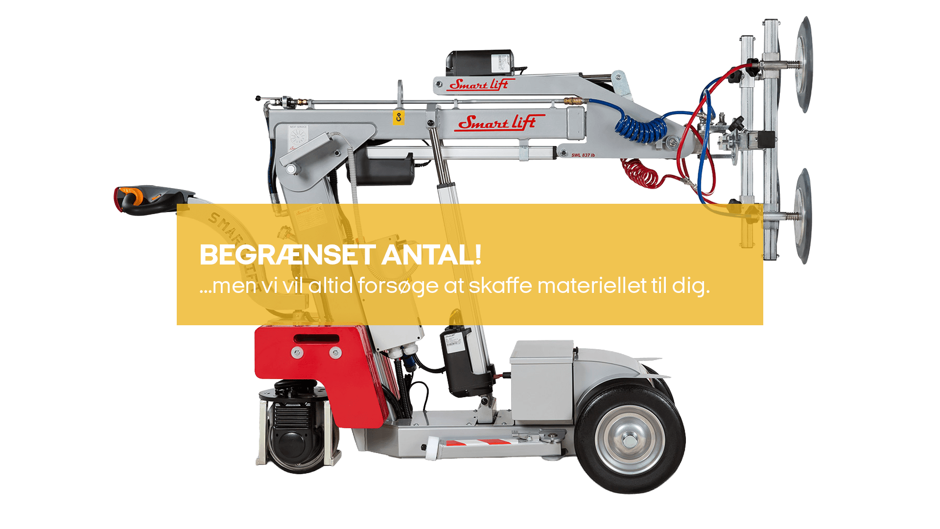 Vakuumglasløfter, Indendørs, ca. 380kg, (begrænset antal - kun i udvalgte afd.)*