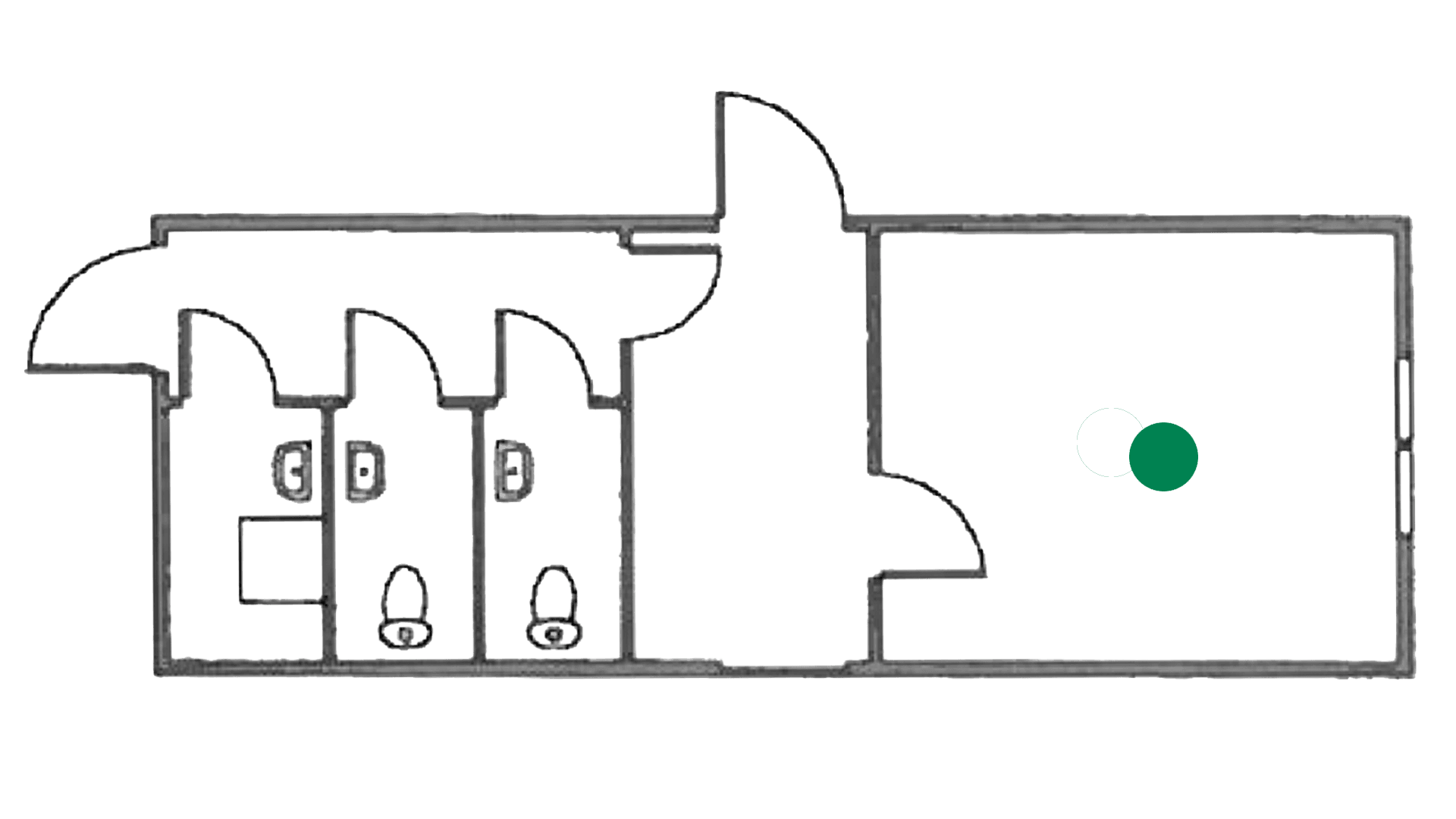 Entre modul m. 2 toiletter og reng.rum (begrænset antal - kun i udvalgte afd.)*
