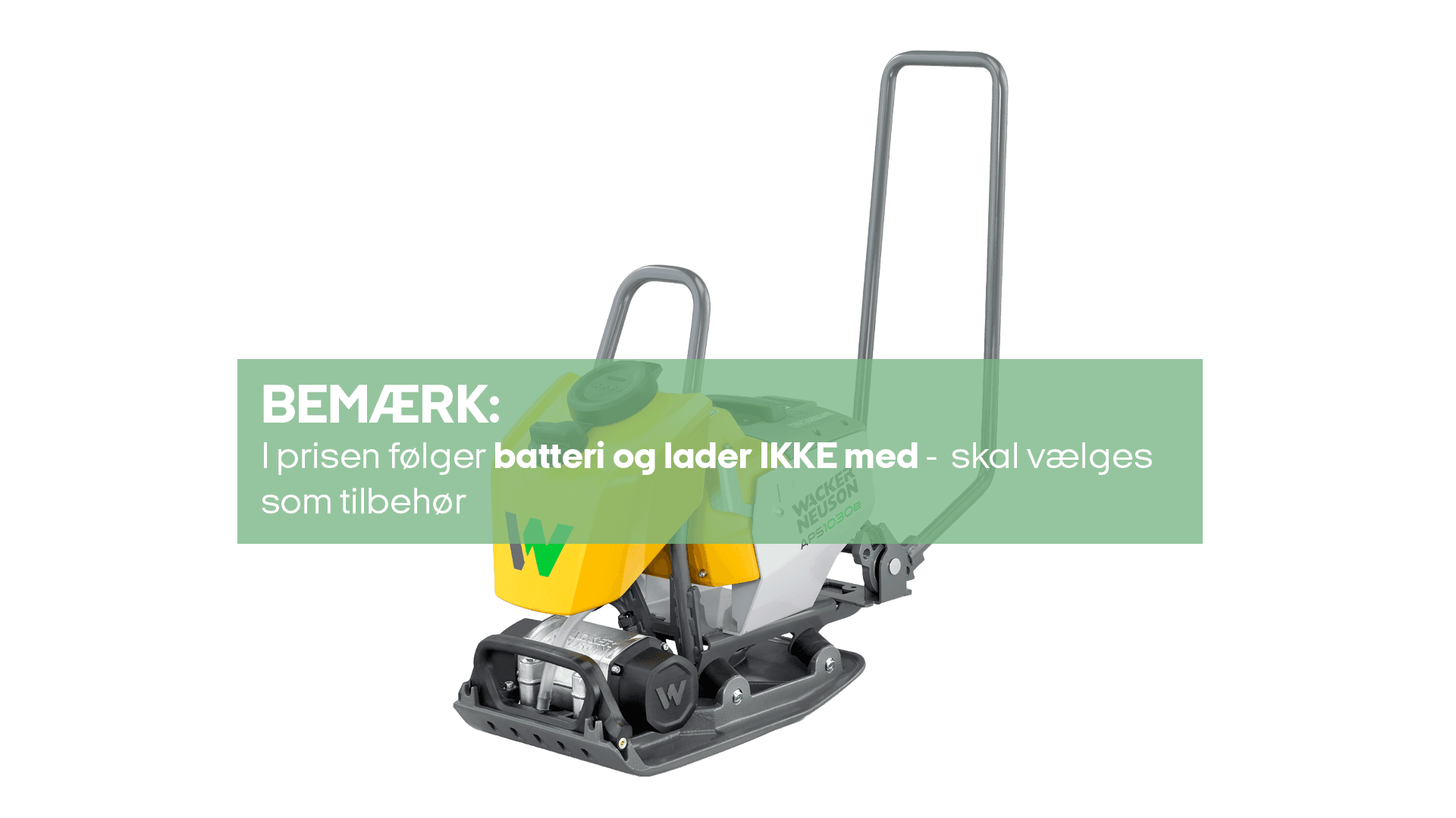 Pladevibrator, batteri, 10kN, 32cm bred