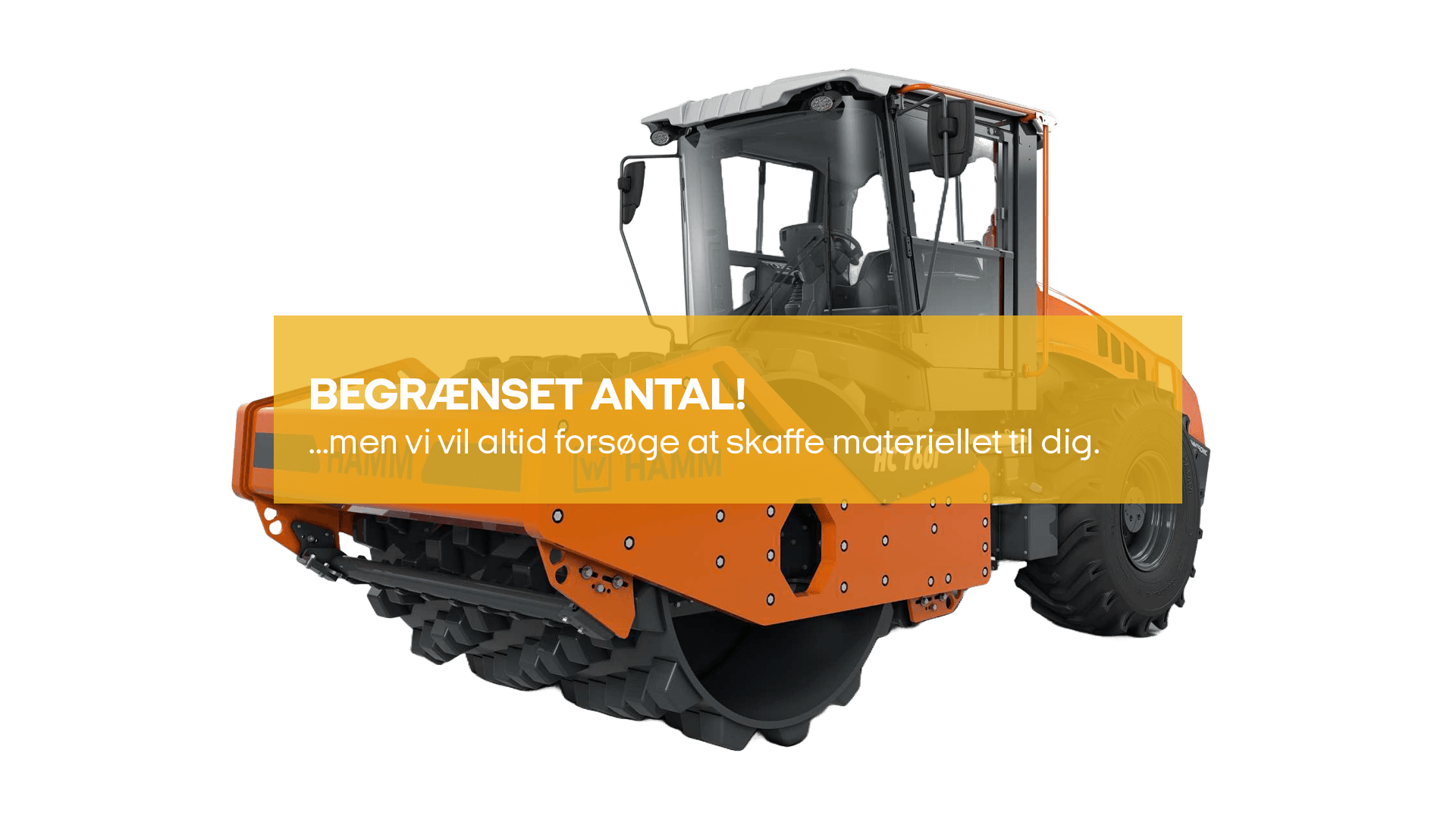 Råjordskompaktor, diesel, 16T (begrænset antal - kun i udvalgte afd.)*