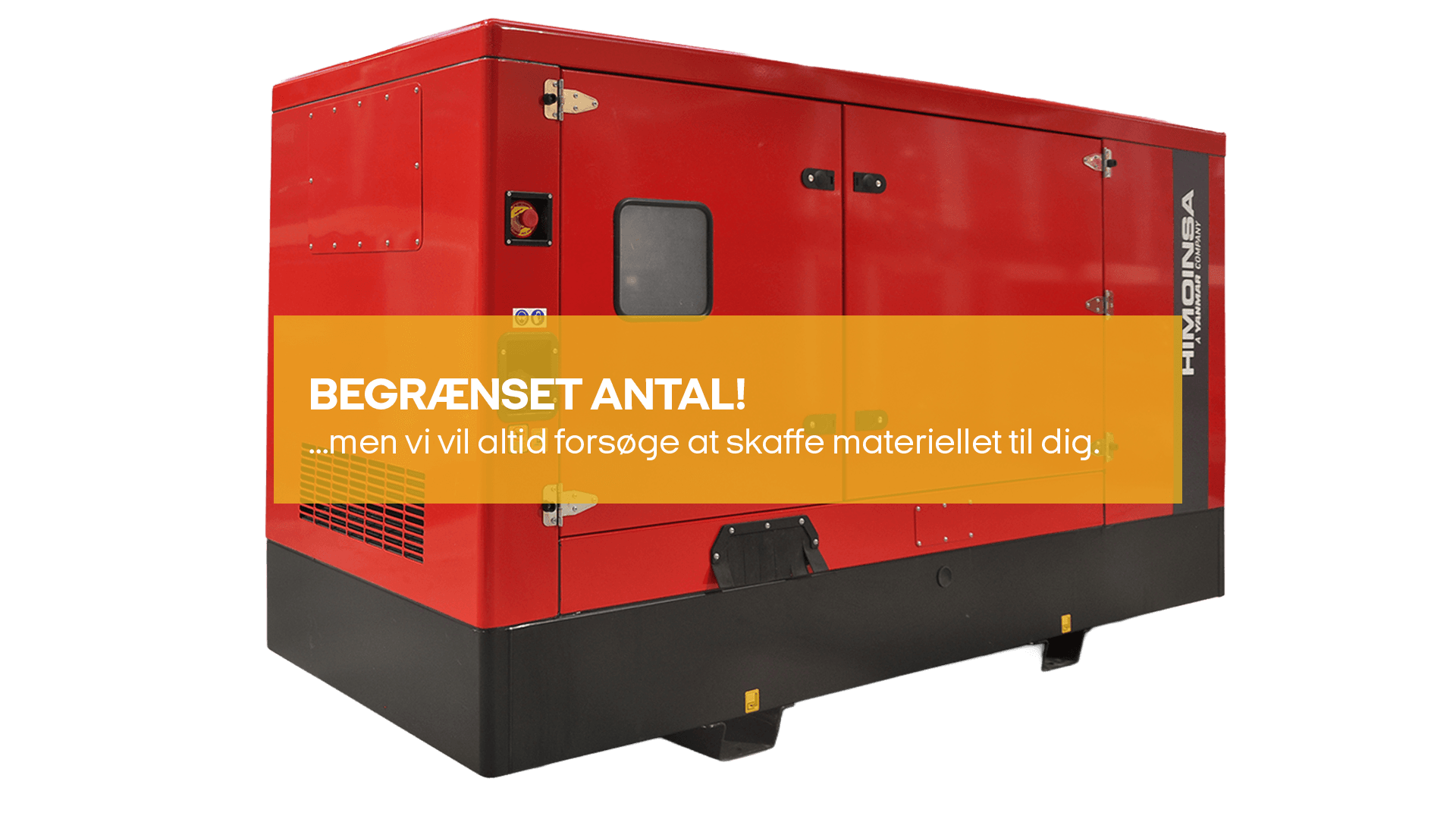 Stationær generator, 85kVA (70kW) - (begrænset antal - kun i udvalgte afd.)*