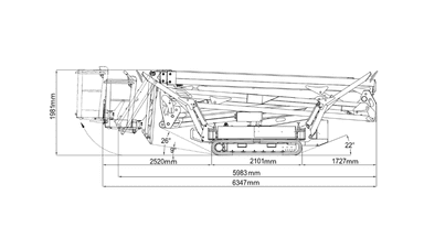 Bæltelift 23m Knækarmslift