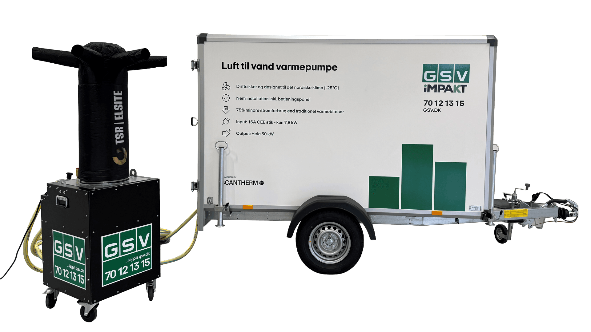 Varmepumpe 30kW, trailermonteret