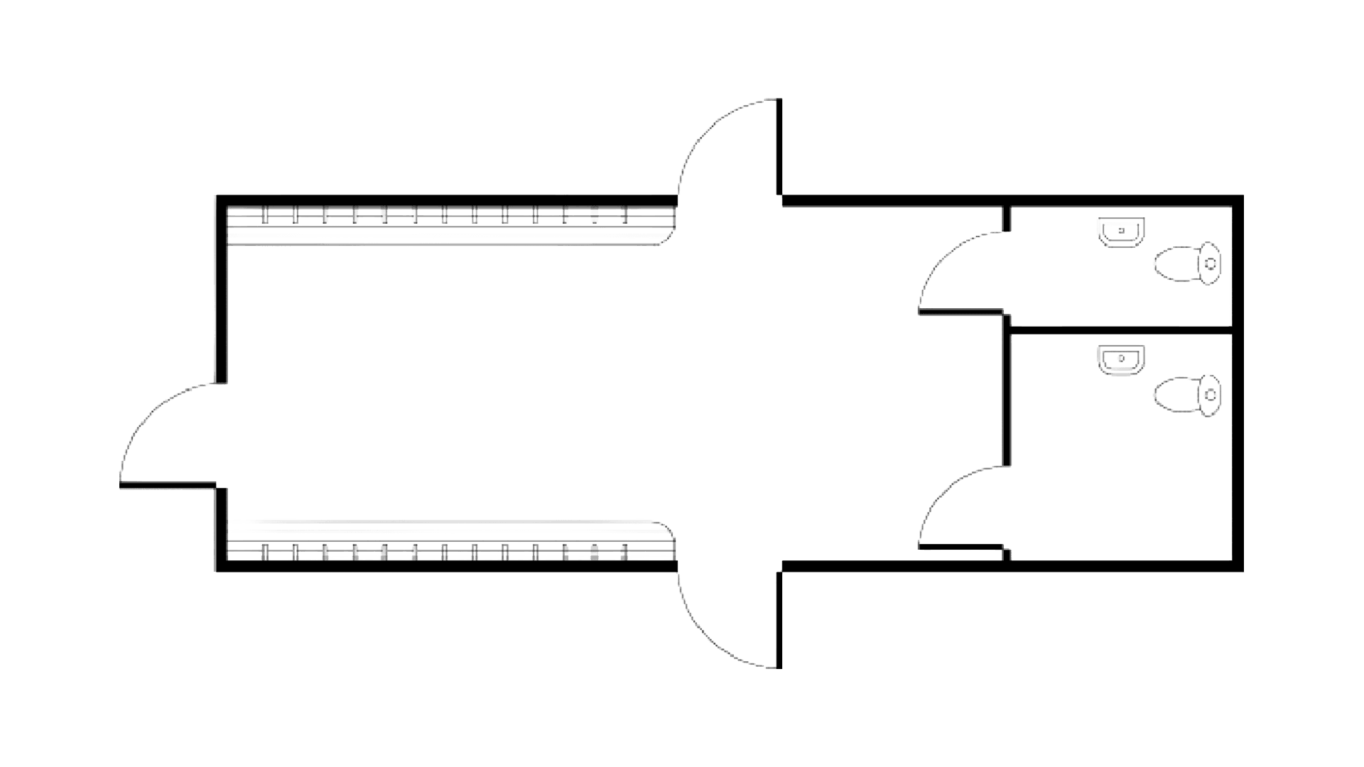 Entre modul m. handicaptoilet m. 3 indgange