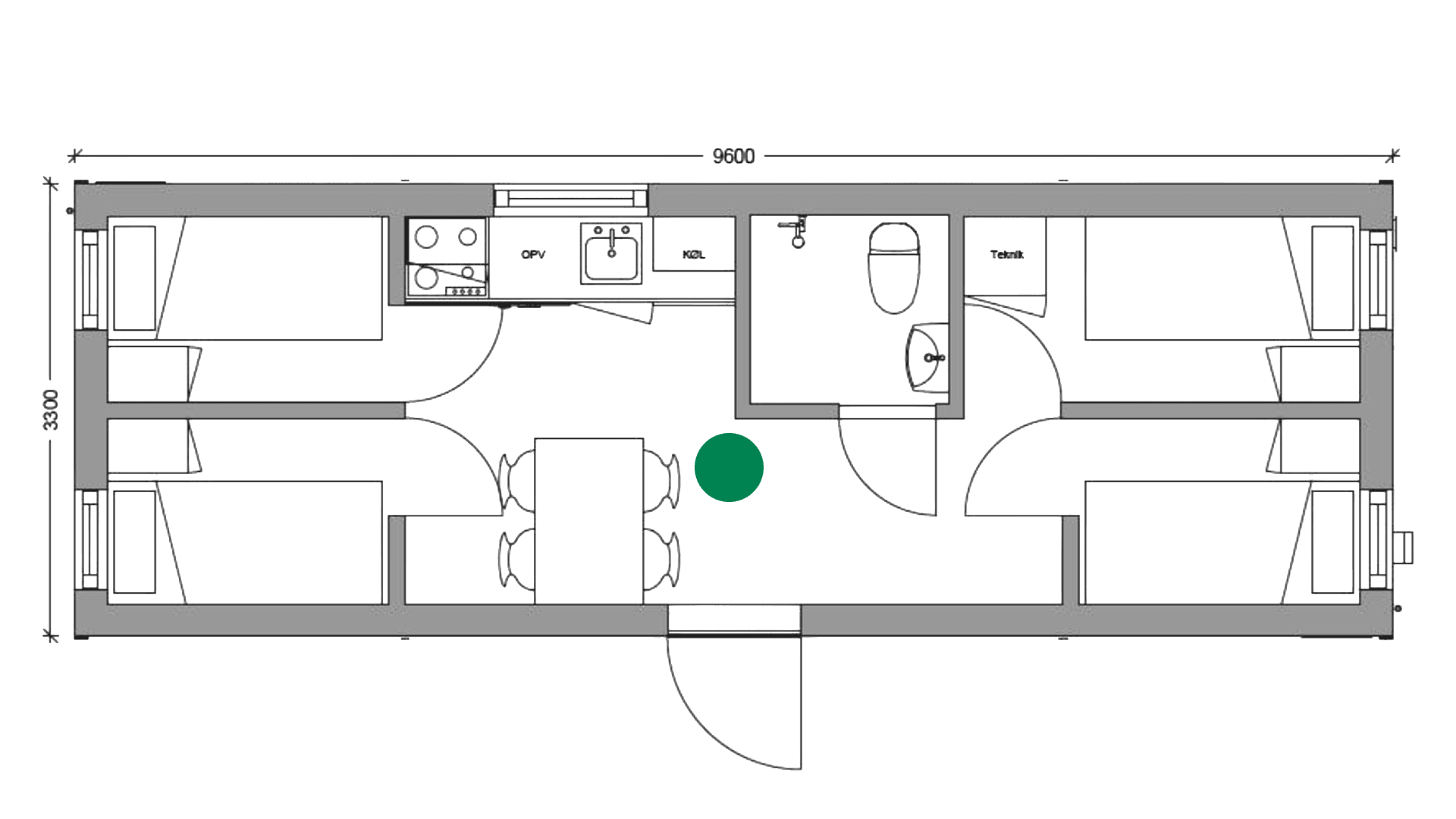 Beboelsesmodul 4 rums Maxi
