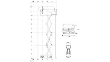 Scissorlift 12 m Diesel Terrain