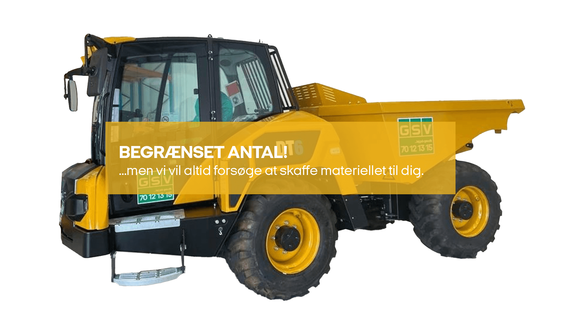 Dumper, elektrisk m. bag/sidetip, 6T (begrænset antal - kun i udvalgte afd.)*
