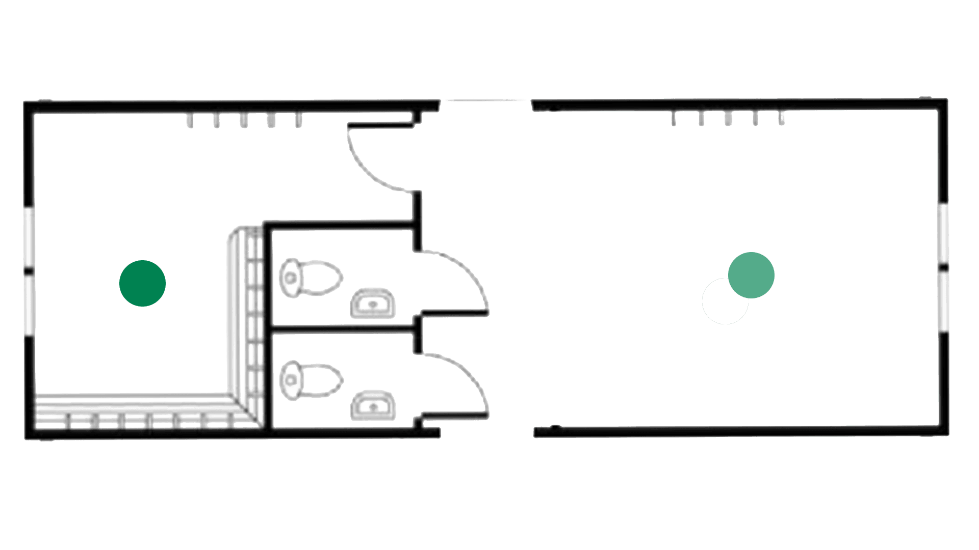 Entre modul m. 2 toiletter