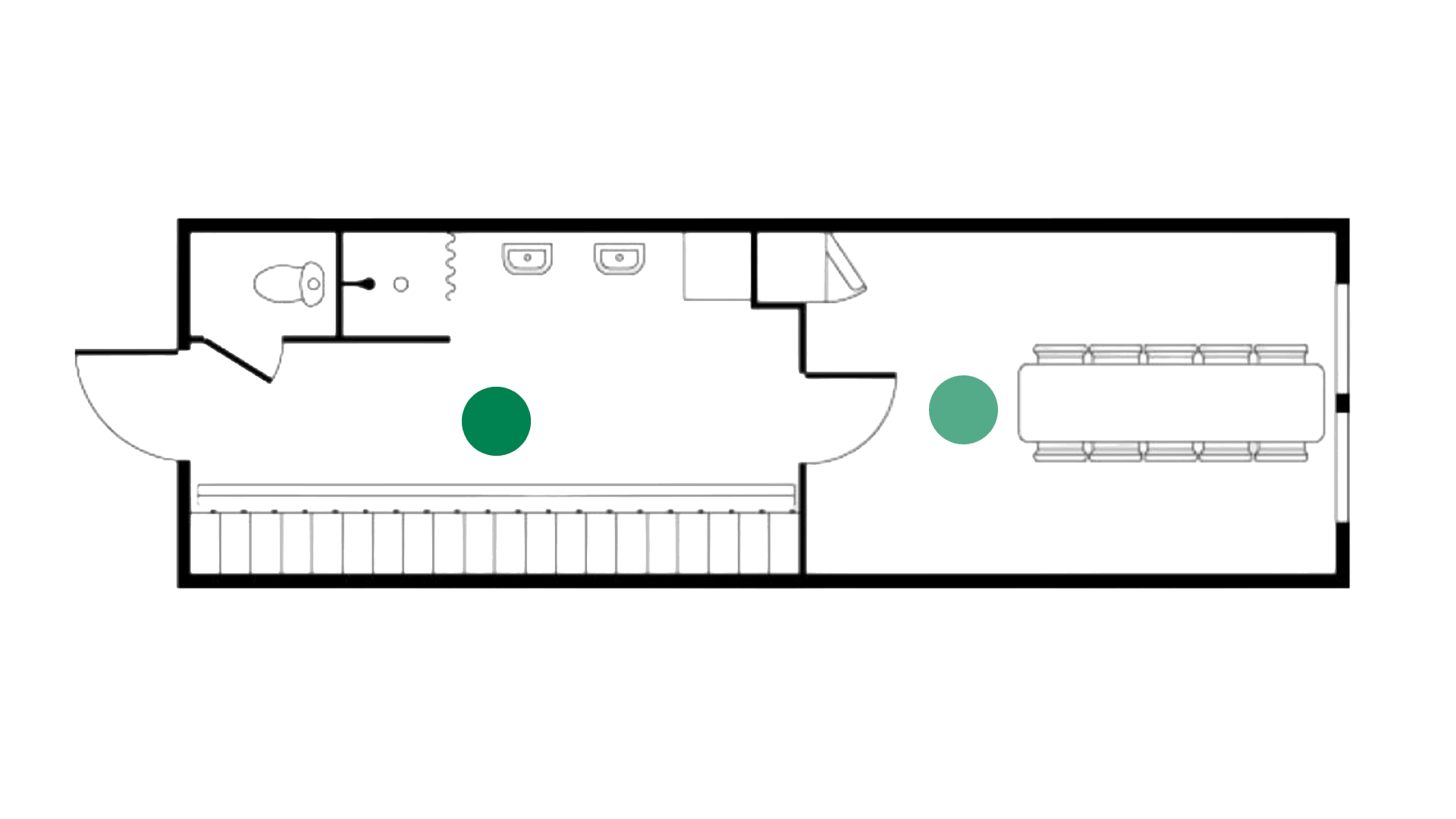 10 pers. Mandskabsmodul gavlindgang