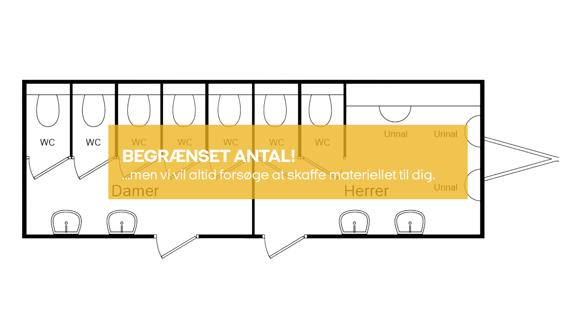 Toiletvogn 7 wc + 3 urinal (begrænset antal - kun i udvalgte afd.)*