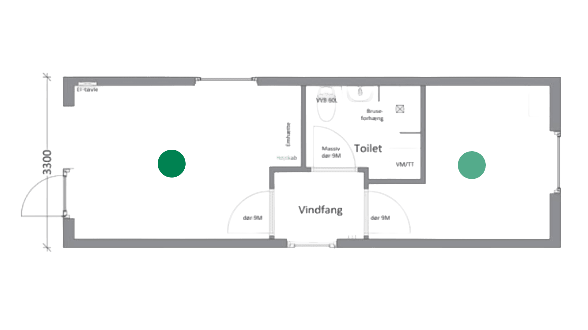 Beboelsesmodul m. 1 værelse Maxi