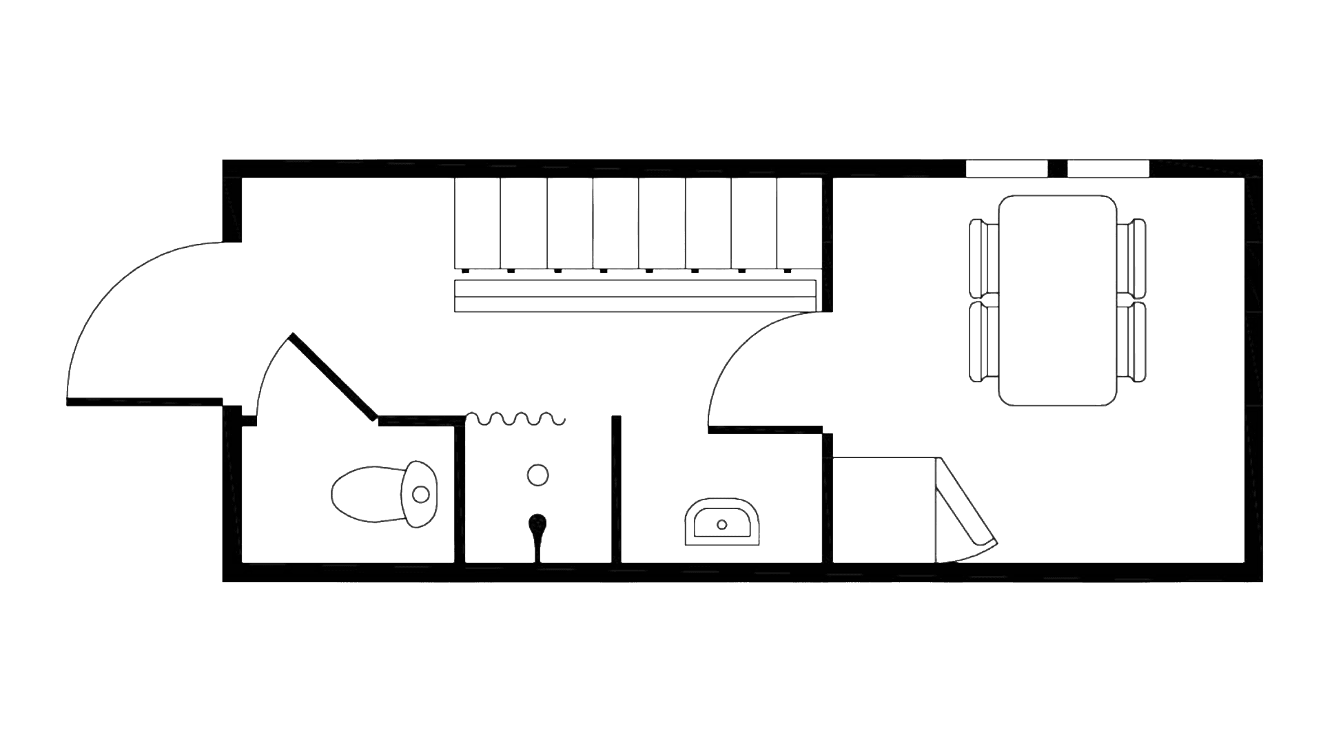 Mandskabsvogn, 4 pers. m/ Ø110 og gavldør