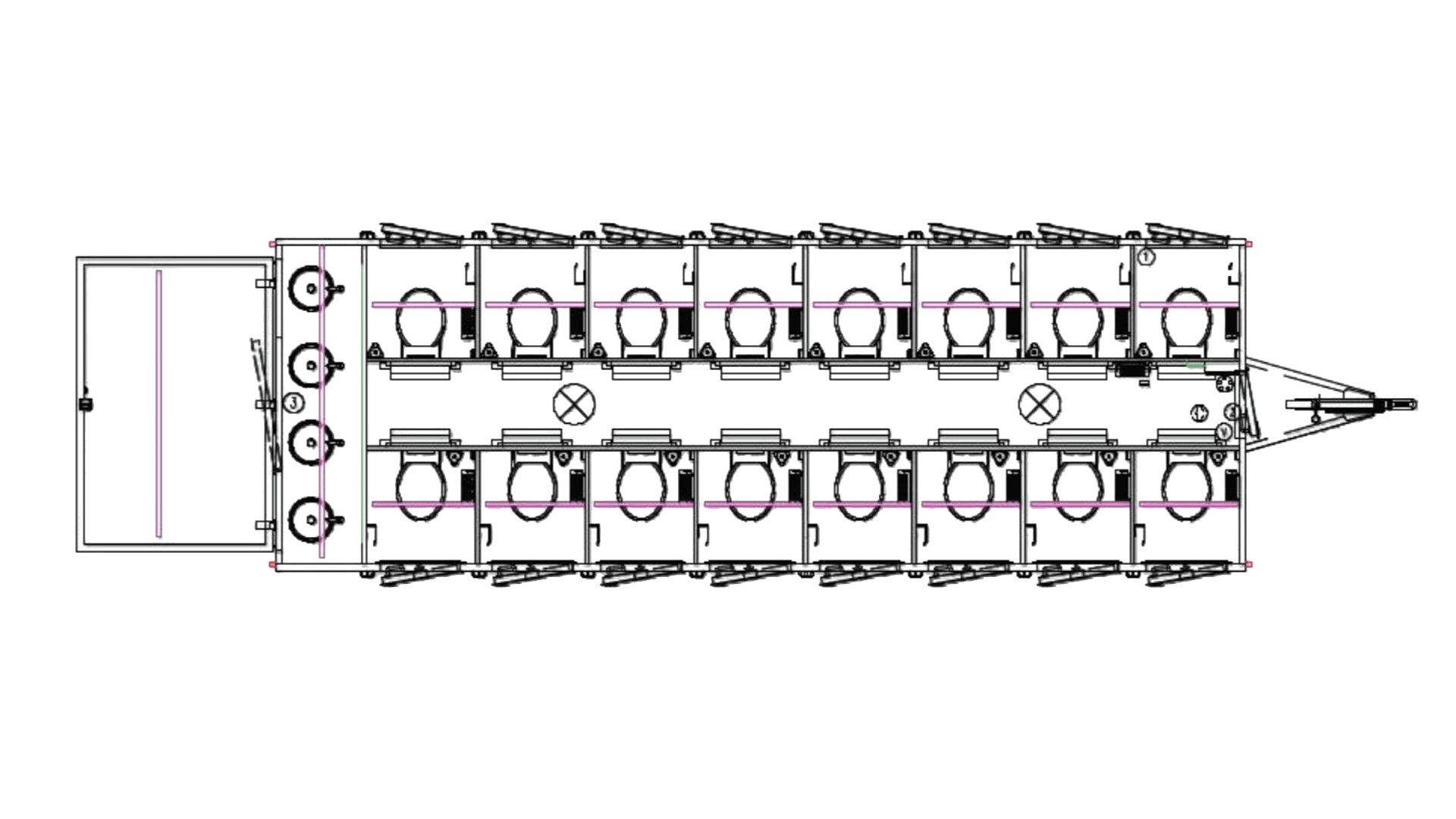 Toiletvogn 16 wc Ø110