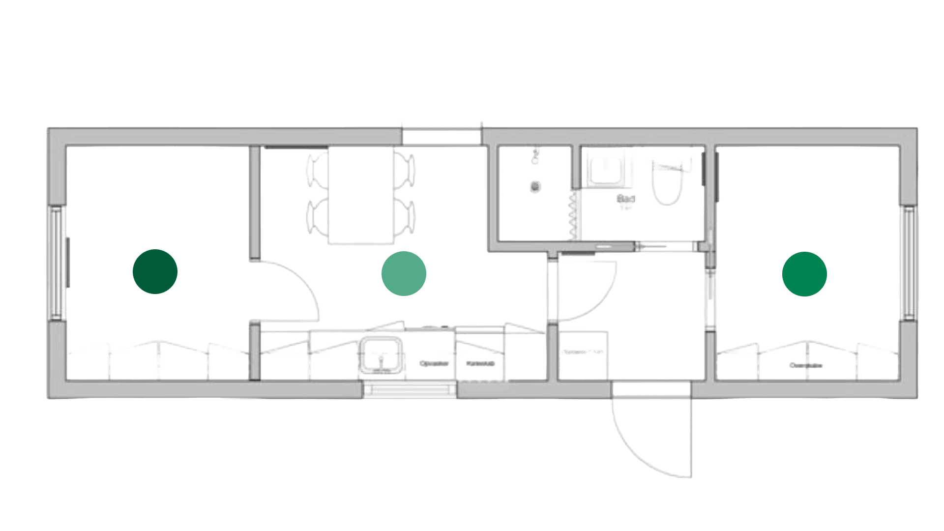 Beboelsesmodul m. gennemgang 35 m2