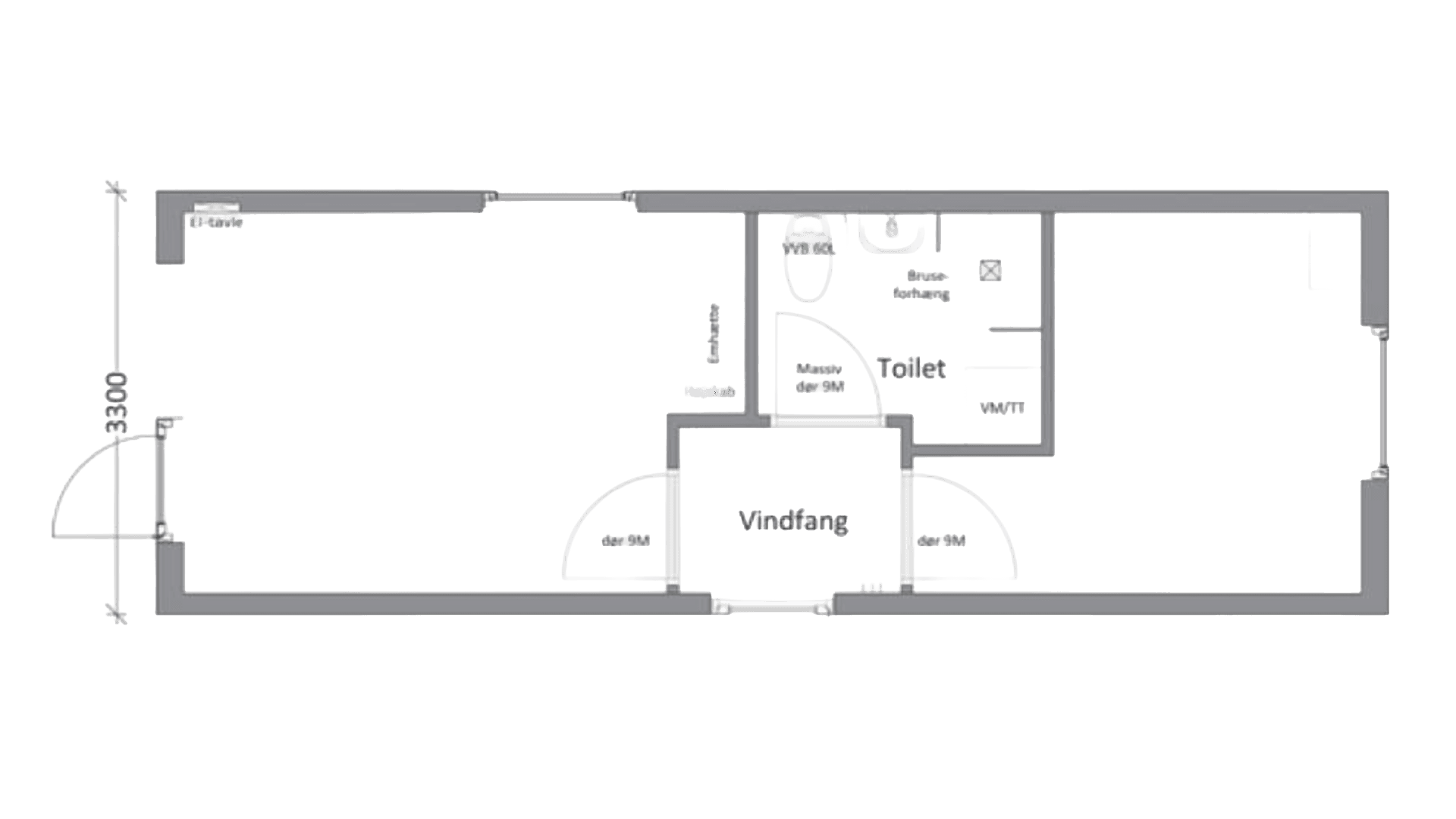 Beboelsesmodul m. 1 værelse Maxi