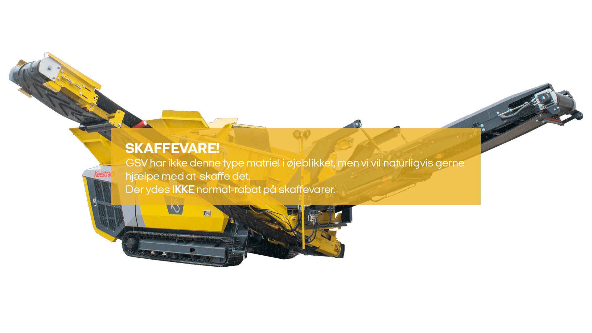 Sorteringsanlæg på bælter, 250t/h, diesel (skaffevare! - ikke i standart sortiment)*