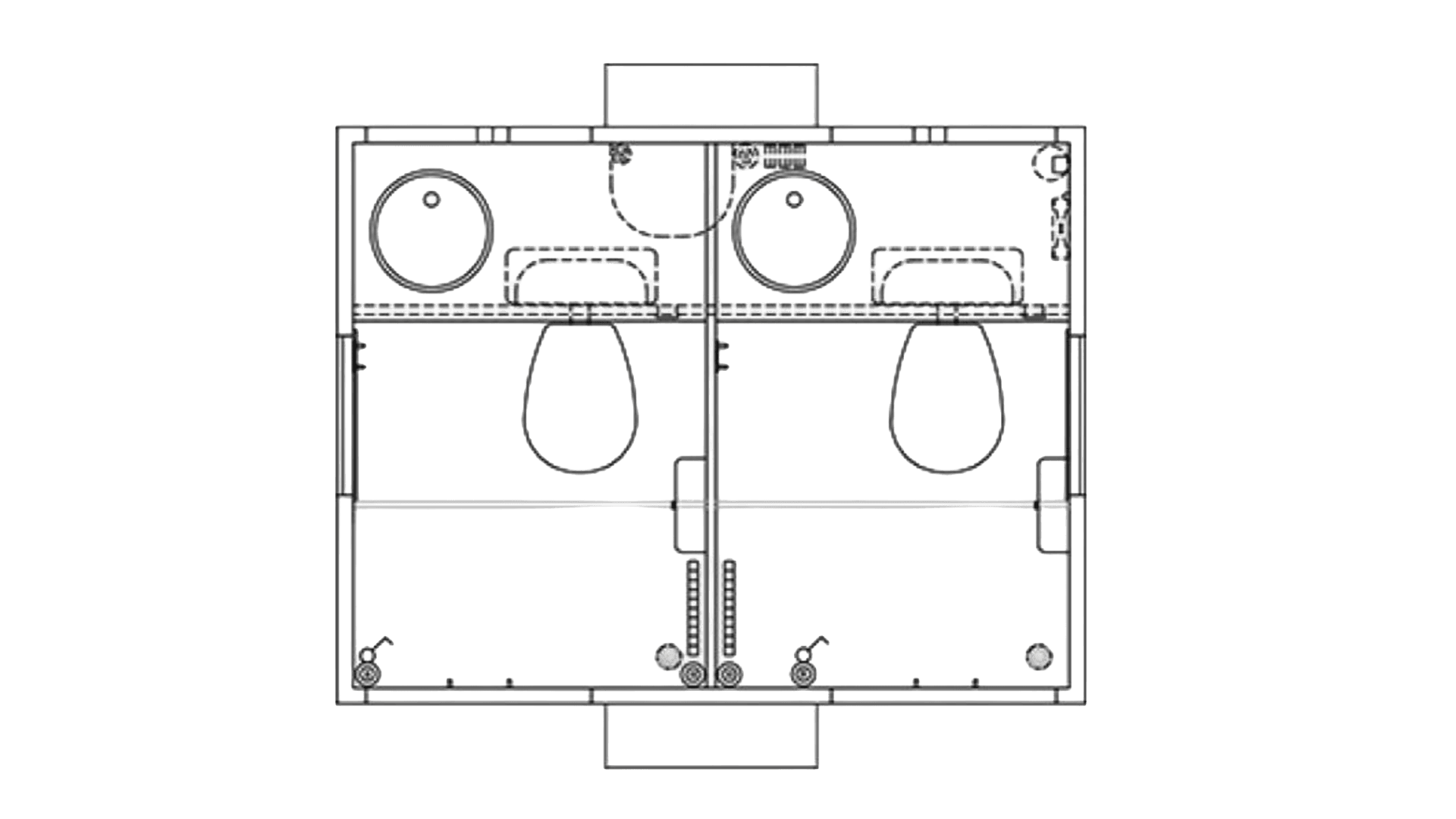 Toiletvogn 2 wc Ø110