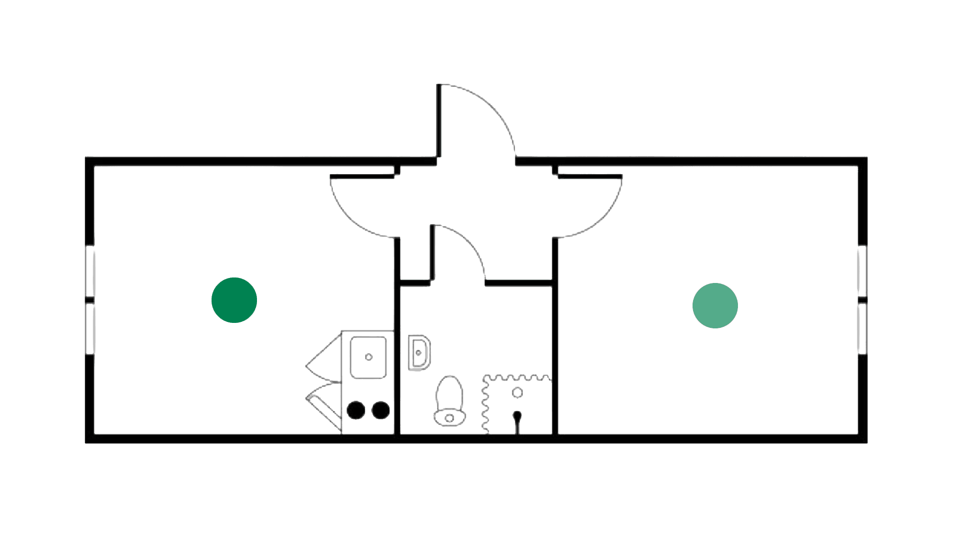 Formandsmodul m. toilet og bad u. gennemgang