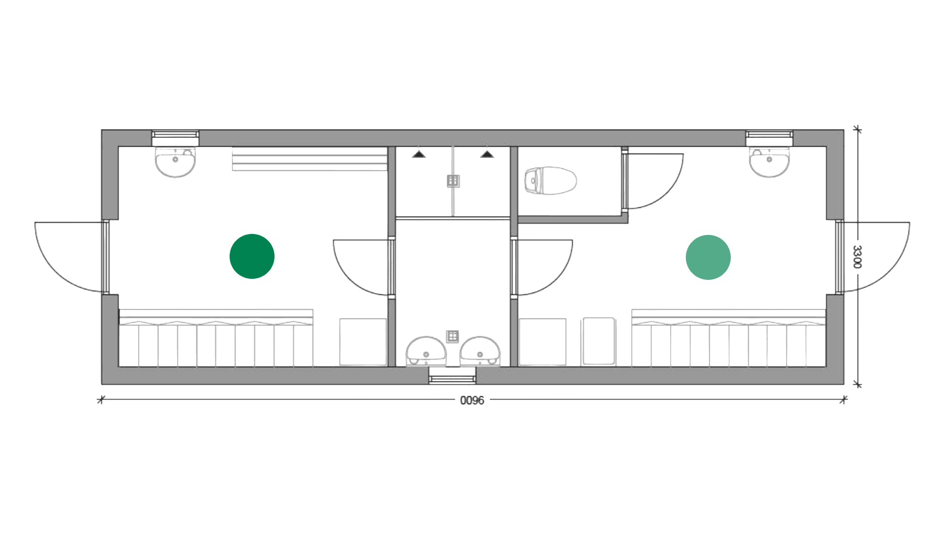 10 pers. Miljømodul uden kantine Maxi