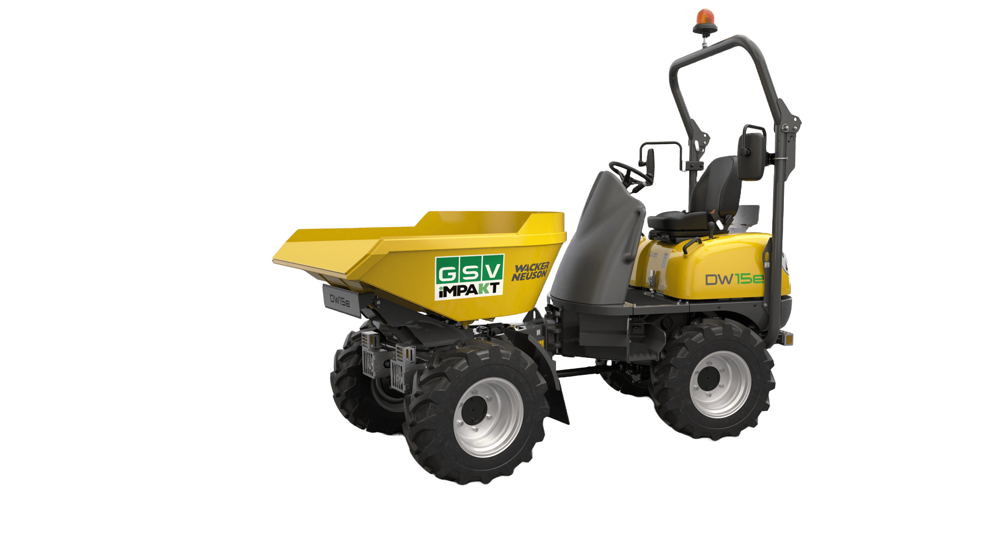 Dumper 1.5T / 0.8m³, med sidetip, Batt.