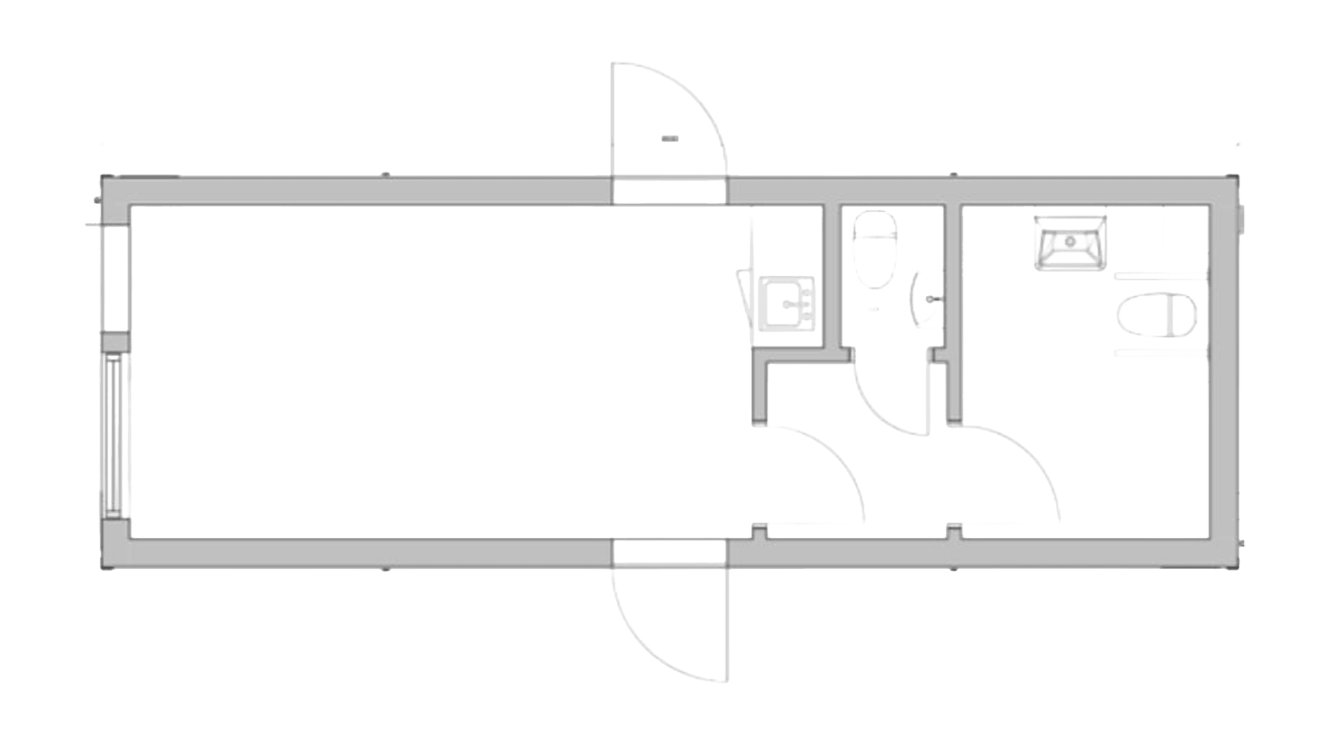 Entre modul m. 1 toilet og 1 handicaptoilet Maxi