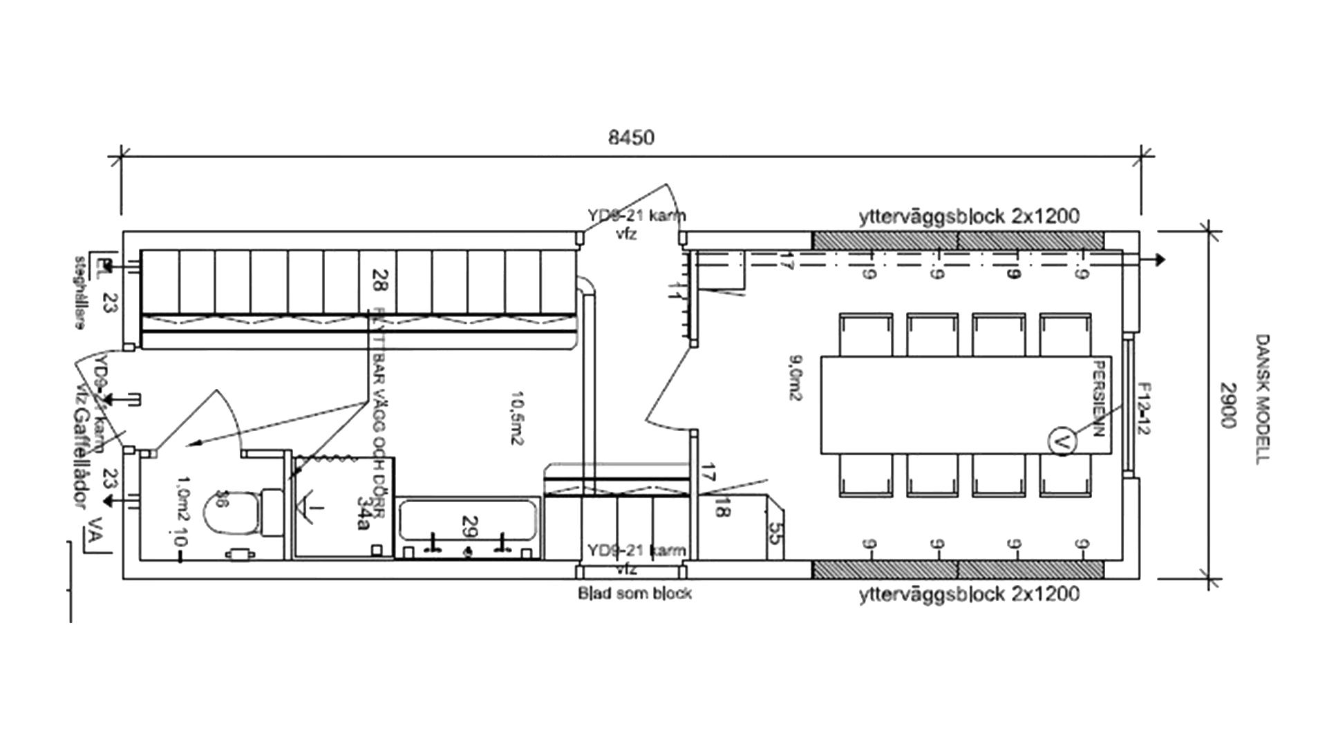 8 pers. Mandskabsmodul 2,9 x 8,45 ECO