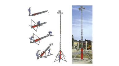Teleskop lysmast 230V 10m