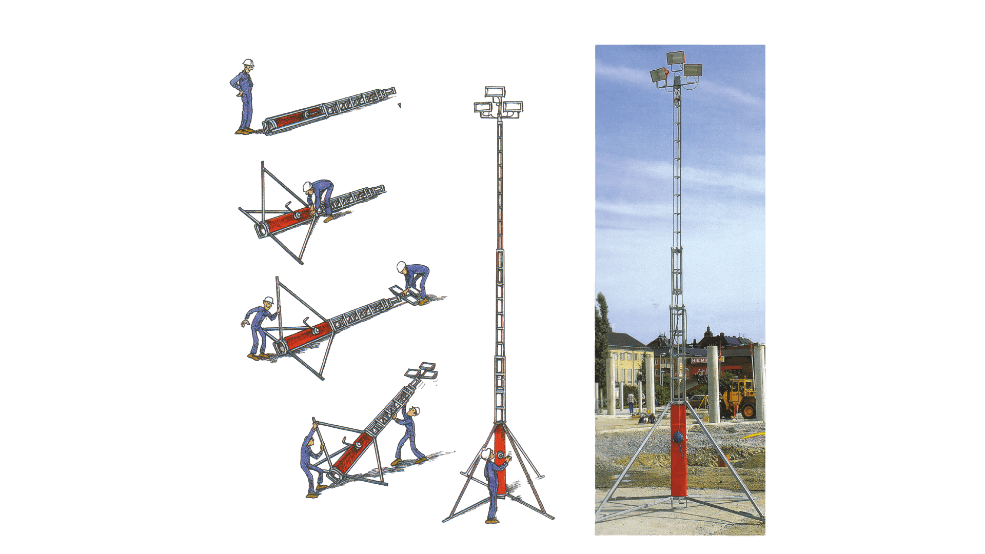 Teleskop lysmast 230V 10m