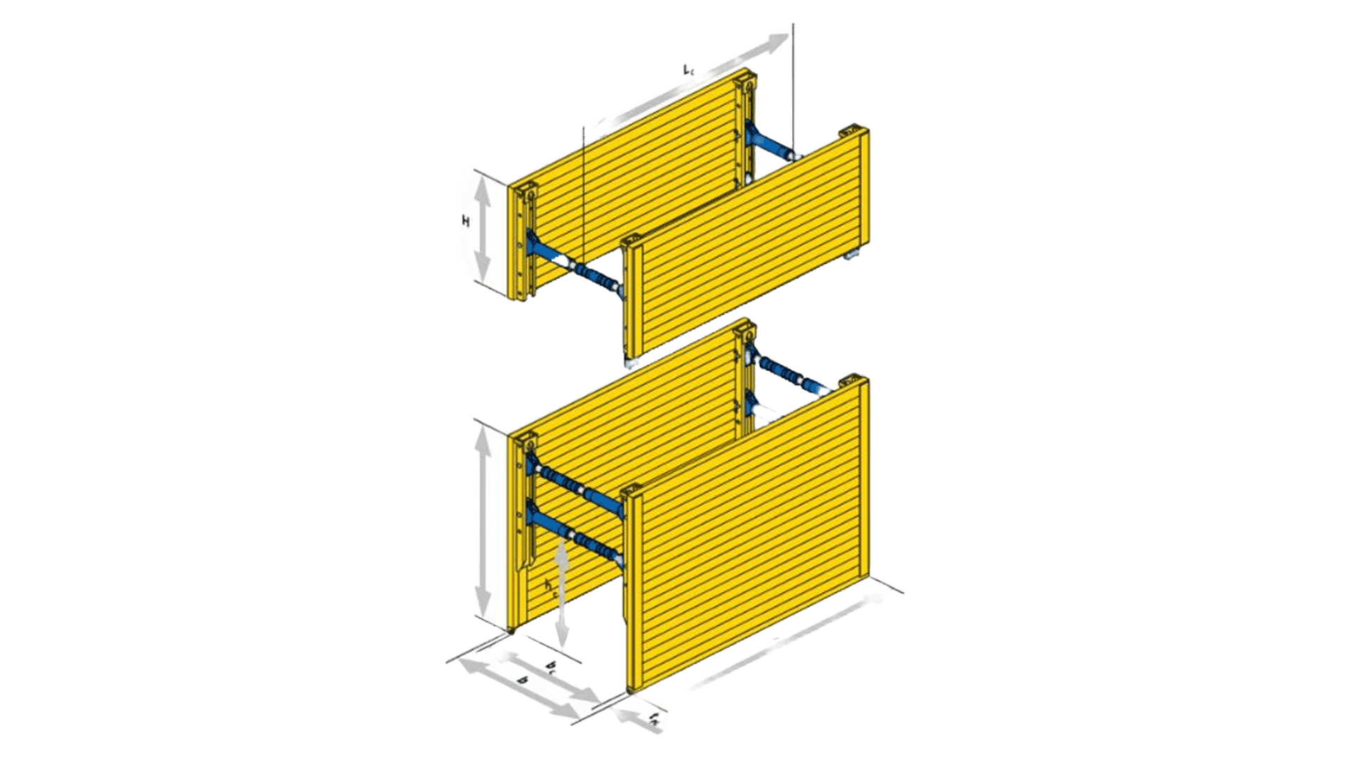 Gravekasse 3 x 1,95 m 1118 kg