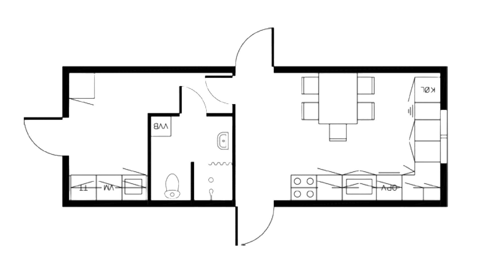 Beboelsesmodul m. køkken og bryggers