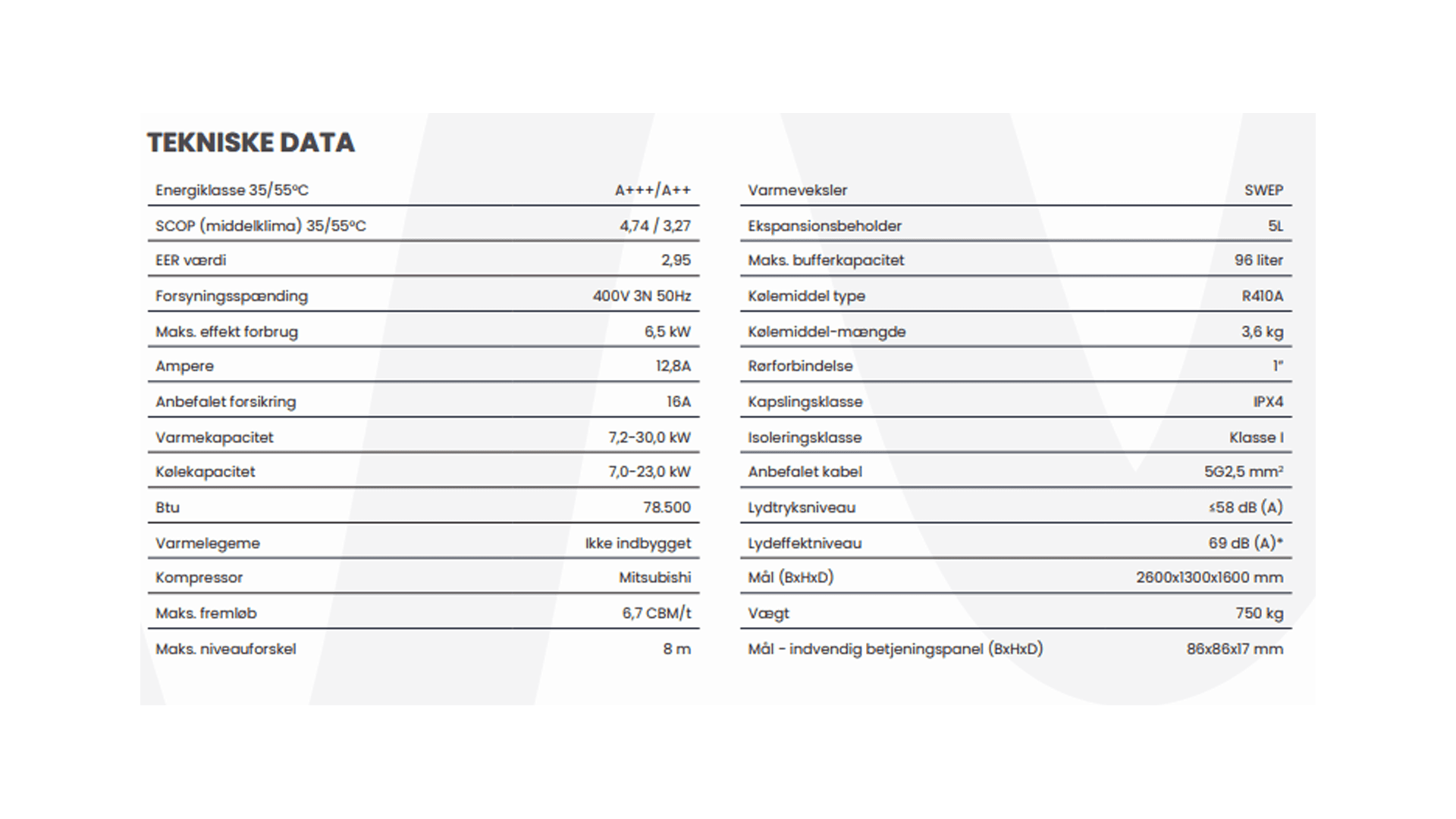 Varmepumpe 30kW, trailermonteret