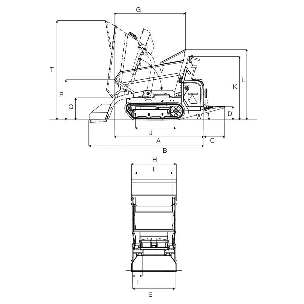 Motorbør Benzin på bånd 605kg 0,5 m³m selvlæsser