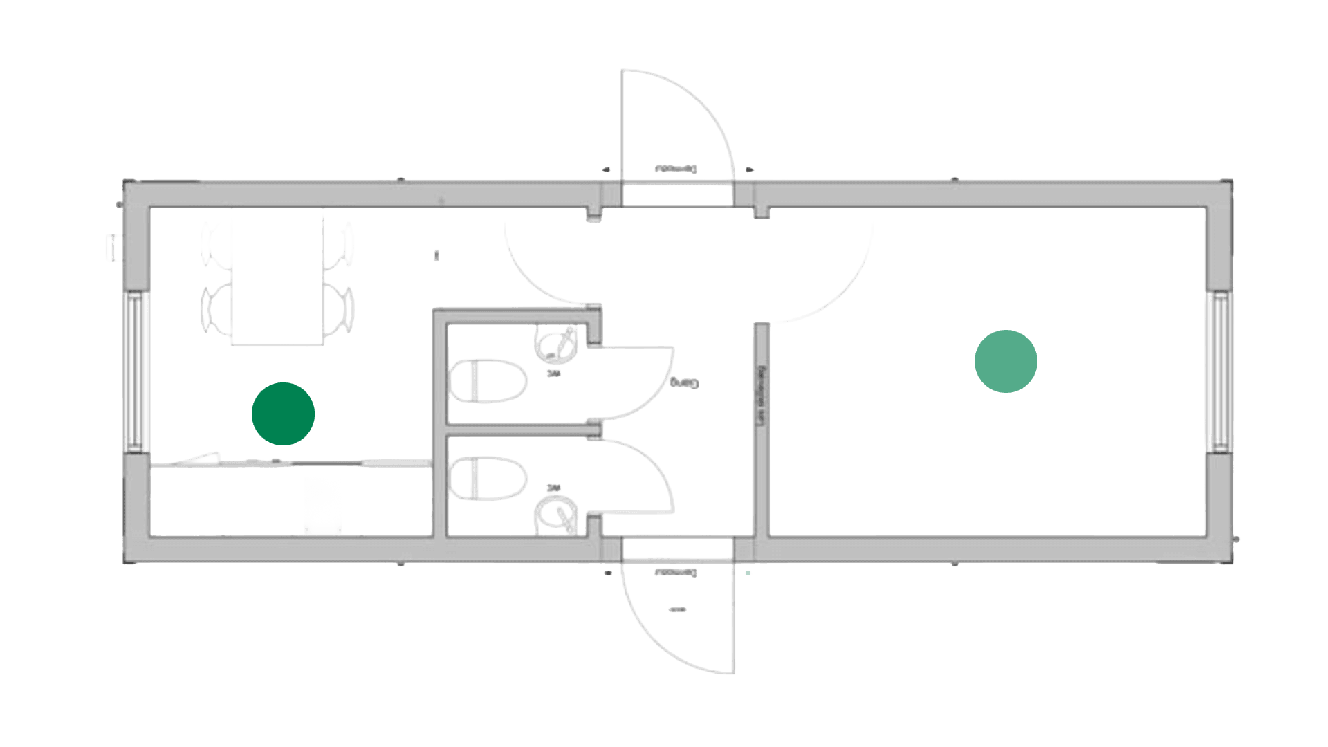 Formandsmodul m. 2 toiletter og køkken Maxi
