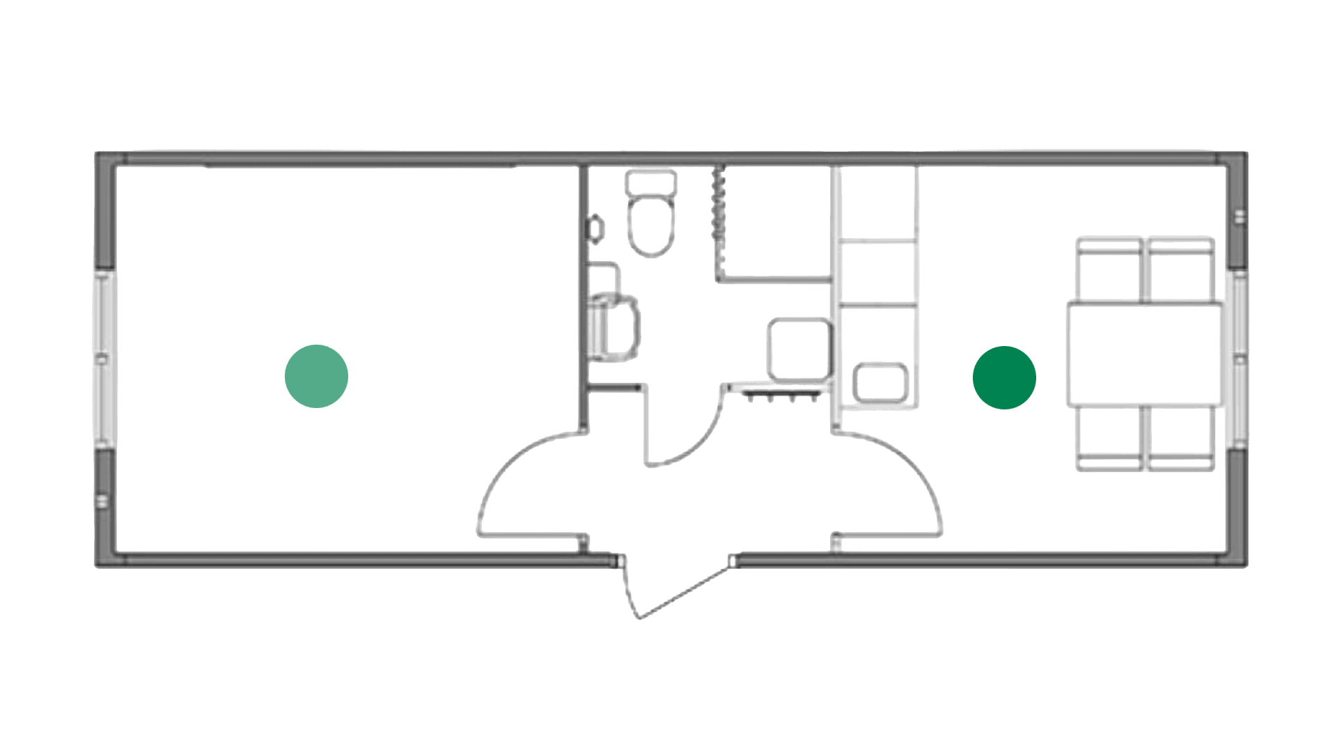 Formandsmodul m. stort bad u. gennemgang